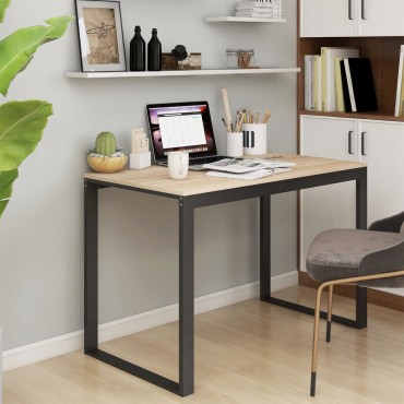 vidaXL Γραφείο Υπολογιστή Μαύρο/Δρυς 110x60x73cm από Μοριοσανίδα 1 τεμ.