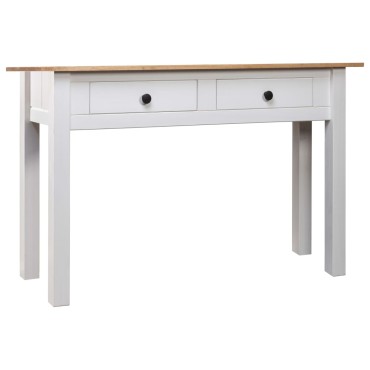 vidaXL Κονσόλα Τραπ. Λευκό 110x40x72cm Μασίφ Ξύλο Πεύκου Σειρά Panama 1 τεμ.
