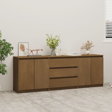 vidaXL Βοηθητικό Nτουλάπι Καφέ Μελί 180x36x65cm από Μασίφ Ξύλο Πεύκου 1 τεμ.
