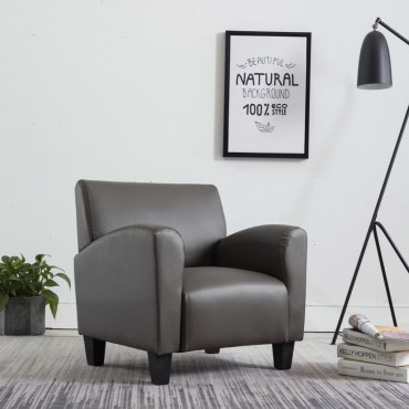 vidaXL Πολυθρόνα Γκρι από Συνθετικό Δέρμα 70x69x72cm 1 τεμ.