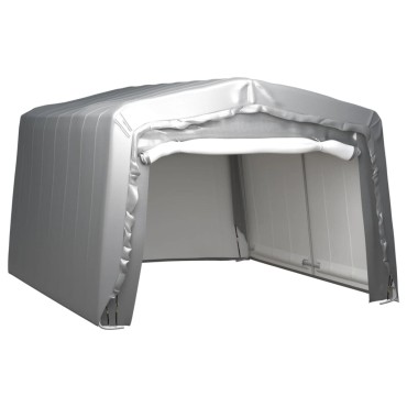 vidaXL Τέντα Αποθήκευσης Γκρι 370 x 370 εκ. Ατσάλινη