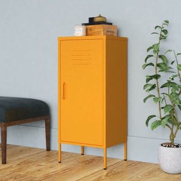 vidaXL Ντουλάπι Αποθήκευσης Μουσταρδί 42,5x35x101,5cm από Ατσάλι 1 τεμ.