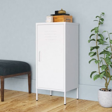vidaXL Ντουλάπι Αποθήκευσης Λευκό 42,5x35x101,5cm από Ατσάλι 1 τεμ.