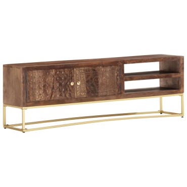 vidaXL Έπιπλο Τηλεόρασης 138x30x46cm από Μασίφ Ξύλο Μάνγκο