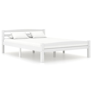 vidaXL Πλαίσιο Κρεβατιού Λευκό 120x200cm από Μασίφ Ξύλο Πεύκου 1 τεμ. - Μονό