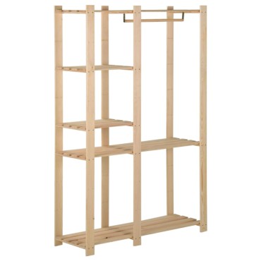 vidaXL Κρεμάστρα Ρούχων Δαπέδου 110x38x170 εκ. από Μασίφ Ξύλο Πεύκου