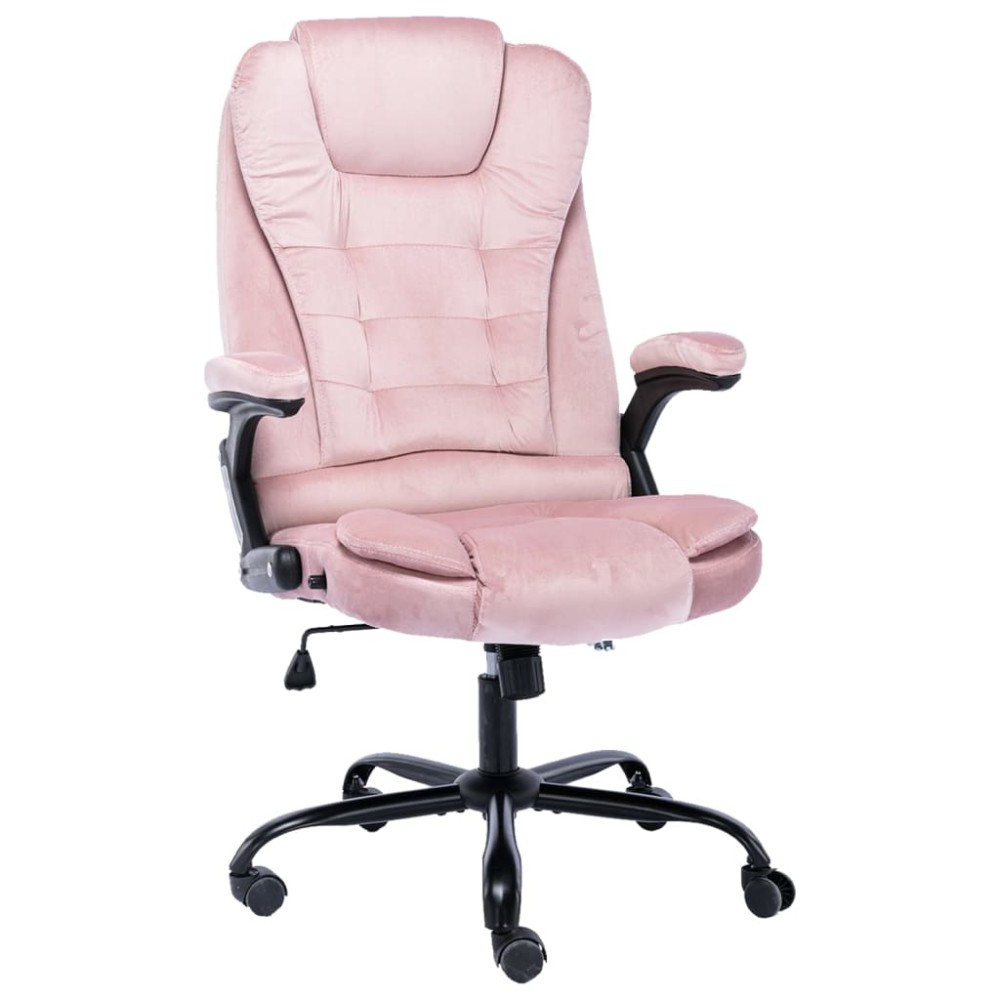 vidaXL Καρέκλα Γραφείου Ροζ Βελούδινη 67x71x(110-119)cm 1 τεμ.