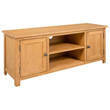 vidaXL Έπιπλο Τηλεόρασης 110x35x44cm από Μασίφ Ξύλο Δρυός