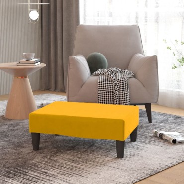 vidaXL Σκαμπό/Υποπόδιο Κίτρινο 78x56x32cm Βελούδινο 1 τεμ.