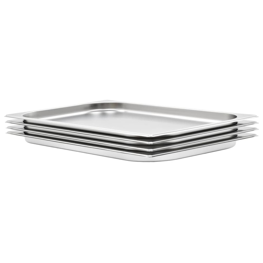 vidaXL Λεκάνες Gastronorm 4 τεμ. GN 1/1 20 χιλ. από Ανοξείδωτο Ατσάλι