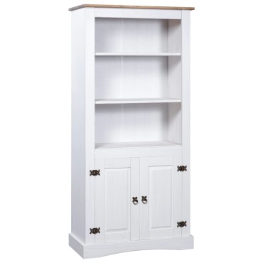 vidaXL Έπιπλο Τηλ. Μεξικ. Στιλ Corona Λευκό 80x40x170cm Ξύλο Πεύκου 1 τεμ.