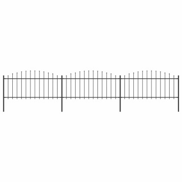 vidaXL Κάγκελα Περίφραξης με Λόγχες Μαύρα (0,5-0,75)x5,1 μ. Ατσάλινα