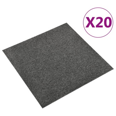 vidaXL Μοκέτα Πλακάκι 20 τεμ. Ανθρακί 5 μ² 50x50 εκ.