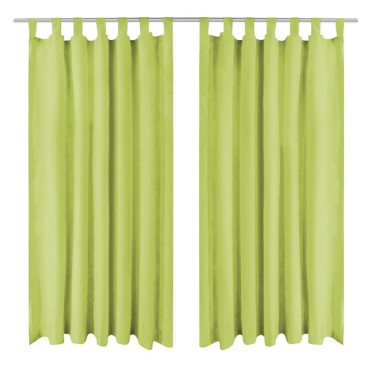 vidaXL Κουρτίνες με Θηλιές 2 τεμ. Πράσινες 140x175cm από Microsatin