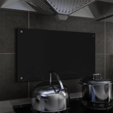 vidaXL Πλάτη Κουζίνας Μαύρη 70 x 40 εκ. από Ψημένο Γυαλί