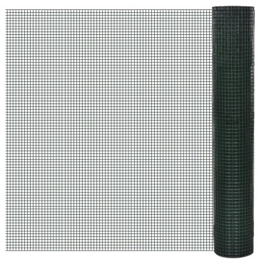 vidaXL Συρματόπλεγμα Κοτετσόσυρμα Πράσινο 10x1 μ Γαλβανιζέ Επικάλ. PVC