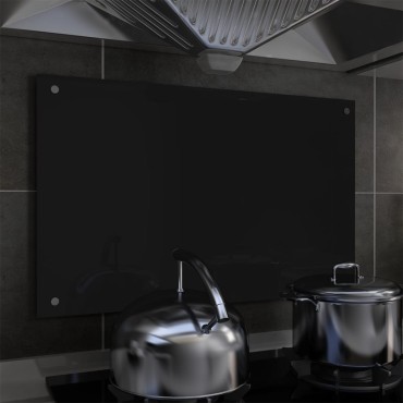 vidaXL Πλάτη Κουζίνας Μαύρη 80 x 50 εκ. από Ψημένο Γυαλί