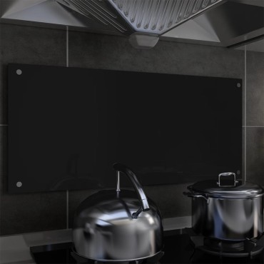 vidaXL Πλάτη Κουζίνας Μαύρη 90 x 40 εκ. από Ψημένο Γυαλί