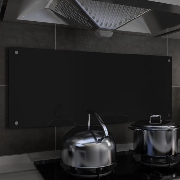 vidaXL Πλάτη Κουζίνας Μαύρη 100 x 40 εκ. από Ψημένο Γυαλί
