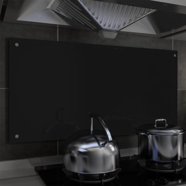 vidaXL Πλάτη Κουζίνας Μαύρη 100 x 50 εκ. από Ψημένο Γυαλί