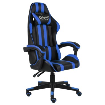 vidaXL Καρέκλα Racing Μαύρο / Μπλε από Συνθετικό Δέρμα 35x41cm 1 τεμ.