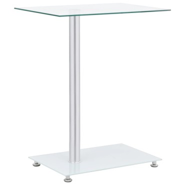 vidaXL Τραπέζι Βοηθητικό Σχήμα «U» Διαφανές 45x30x58cm Ψημένο Γυαλί 1 τεμ.
