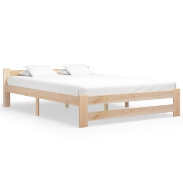 vidaXL Πλαίσιο Κρεβατιού 120x200cm από Μασίφ Ξύλο Πεύκου 1 τεμ. - Μονό