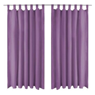 vidaXL Κουρτίνες με Θηλιές 2 τεμ. Λιλά 140x225cm από Microsatin