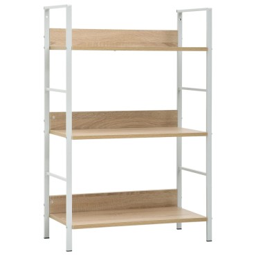 vidaXL Ραφιέρα 3 Επιπέδων Δρυς 60x27,6x90,5cm Επεξεργασμένο Ξύλο 1 τεμ.