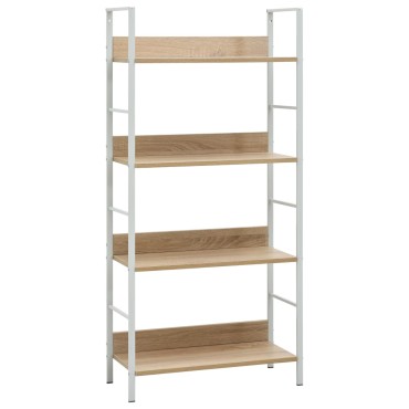 vidaXL Ραφιέρα 4 Επιπέδων Δρυς 60x27,6x124,5cm Επεξεργασμένο Ξύλο 1 τεμ.