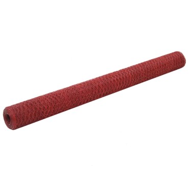 vidaXL Συρματόπλεγμα Κοτετσόσυρμα Κόκκινο 25x1,5 μ. Ατσάλι Επικαλ. PVC 25x1,5 μ. (MxΥ)</li><li>Μήκος πλέγματος: 36 χιλ.</li><li>Διάμετρος κουλούρας: 14cm