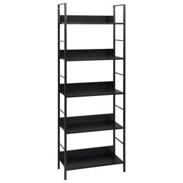vidaXL Ραφιέρα 5 Επιπέδων Μαύρη 60x27,6x158,5cm Επεξεργασμένο Ξύλο 1 τεμ.
