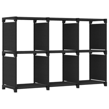 vidaXL Ραφιέρα με 6 Κύβους Μαύρη 103x30x72,5cm Υφασμάτινη 1 τεμ.