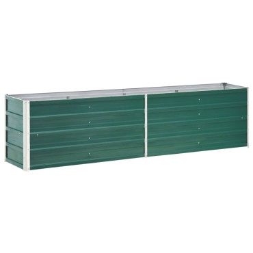 vidaXL Ζαρντινιέρα Υπερυψωμένη Πράσινη 240x40x45 εκ. Γαλβαν. Χάλυβας