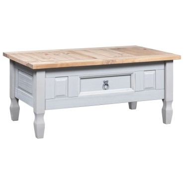vidaXL Τραπέζι Σαλονιού Μεξικ. Στιλ Corona Γκρι 100x55x44cm Πεύκο 1 τεμ.