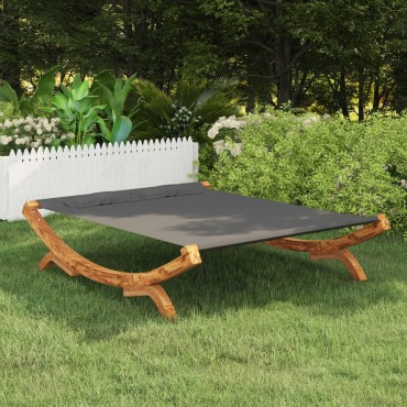 vidaXL Ξαπλώστρα Εξ. Χώρου Ανθρ. 165x188,5x46cm Μασίφ Λυγισμένο Ξύλο - Μονό