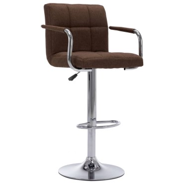 vidaXL Καρέκλα Μπαρ Καφέ Υφασμάτινη 53x52x(92-112)cm 1 τεμ.