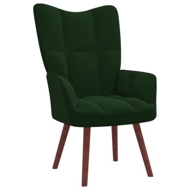 vidaXL Πολυθρόνα Relax Σκούρο Πράσινο Βελούδινη 61,5x69x95,5cm 1 τεμ.