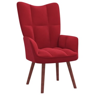 vidaXL Πολυθρόνα Relax Μπορντό Βελούδινη 61,5x69x95,5cm 1 τεμ.