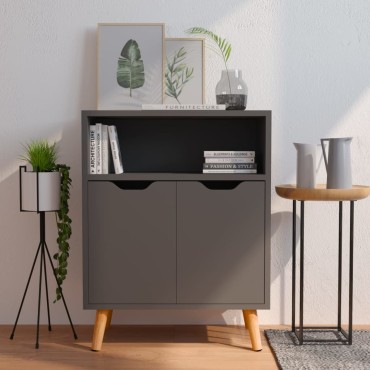vidaXL Μπουφές Γκρι 60x30x72cm από Επεξεργασμένο Ξύλο 1 τεμ.