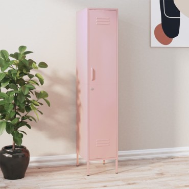 vidaXL Φοριαμός Ροζ 35x46x180cm από Ατσάλι 1 τεμ.