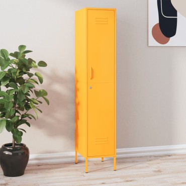vidaXL Φοριαμός Μουσταρδί 35x46x180cm από Ατσάλι 1 τεμ.