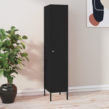 vidaXL Φοριαμός Μαύρος 35x46x180cm από Ατσάλι 1 τεμ.