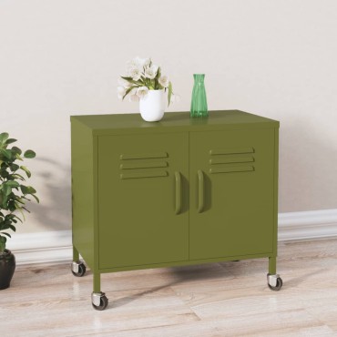 vidaXL Ντουλάπι Αποθήκευσης Πράσινο Λαδί 60x35x56cm από Ατσάλι 1 τεμ.