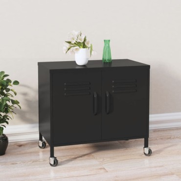 vidaXL Ντουλάπι Αποθήκευσης Μαύρο 60x35x56cm από Ατσάλι 1 τεμ.