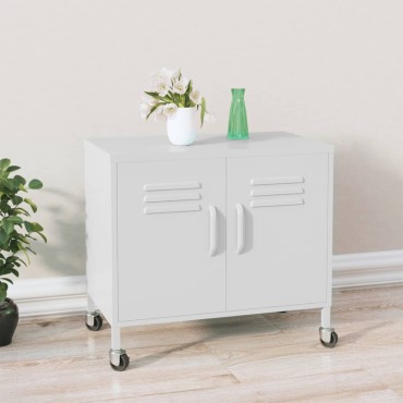 vidaXL Ντουλάπι Αποθήκευσης Λευκό 60x35x56cm από Ατσάλι 1 τεμ.