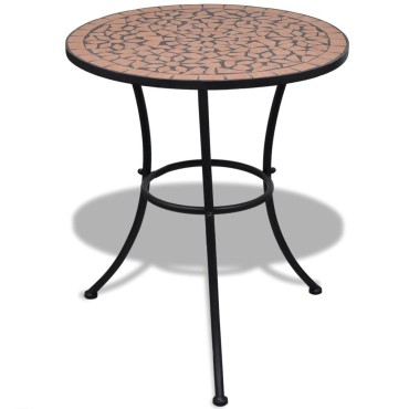 vidaXL Τραπέζι Bistro «Μωσαϊκό» Χρώμα Τερακότα 60x70cm 1 τεμ.