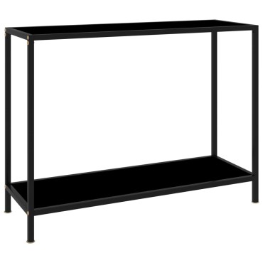 vidaXL Τραπέζι Κονσόλα Μαύρο 100x35x75cm από Ψημένο Γυαλί 1 τεμ.