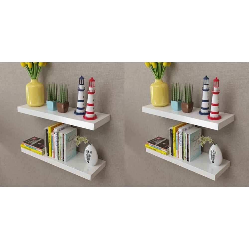 vidaXL Ράφια Τοίχου 4 τεμ. Λευκά 60x20x3,8cm