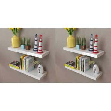 vidaXL Ράφια Τοίχου 4 τεμ. Λευκά 60x20x3,8cm